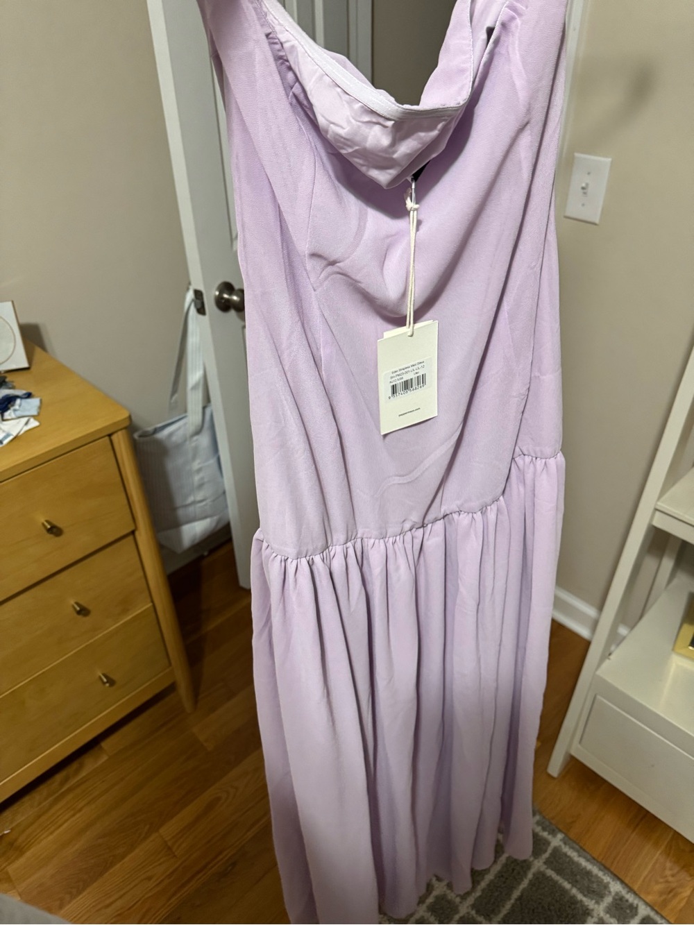 Peppermayo Lilac Strapless Maxi Dress with High Slit - Picture 4 of 6